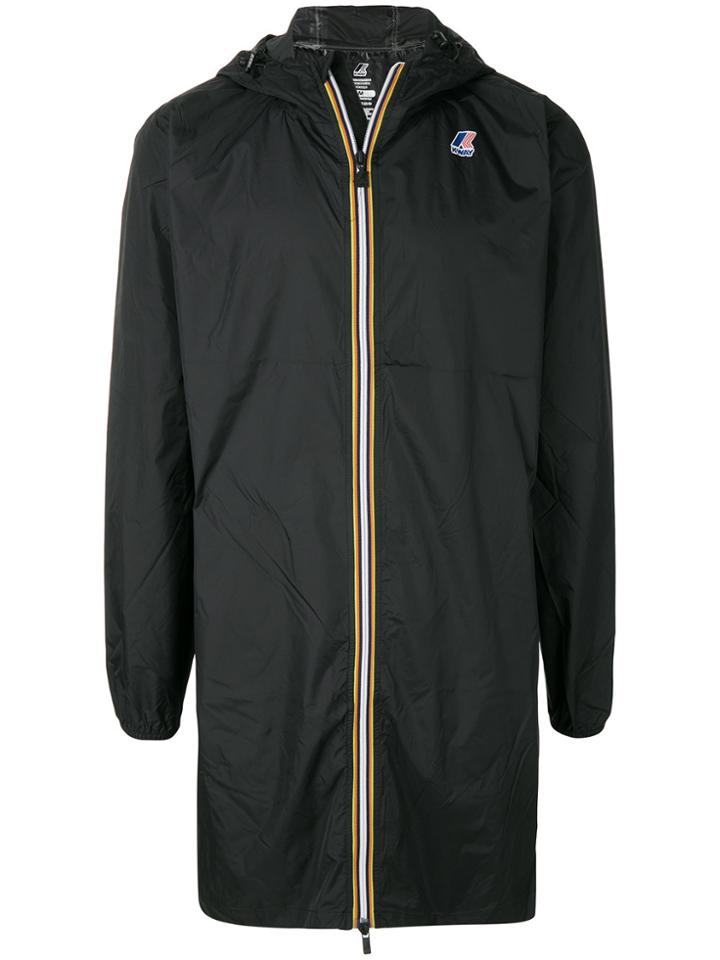K-way Contrast Zip Parka - Black