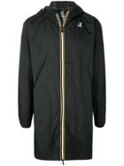 K-way Contrast Zip Parka - Black