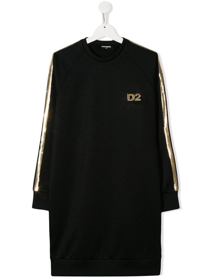 Dsquared2 Kids Sequinned Detail Jumper Dress - Black
