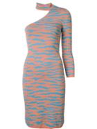 Jeremy Scott Animal Intarsia Dress, Women's, Size: 44, Yellow/orange, Rayon/polyamide
