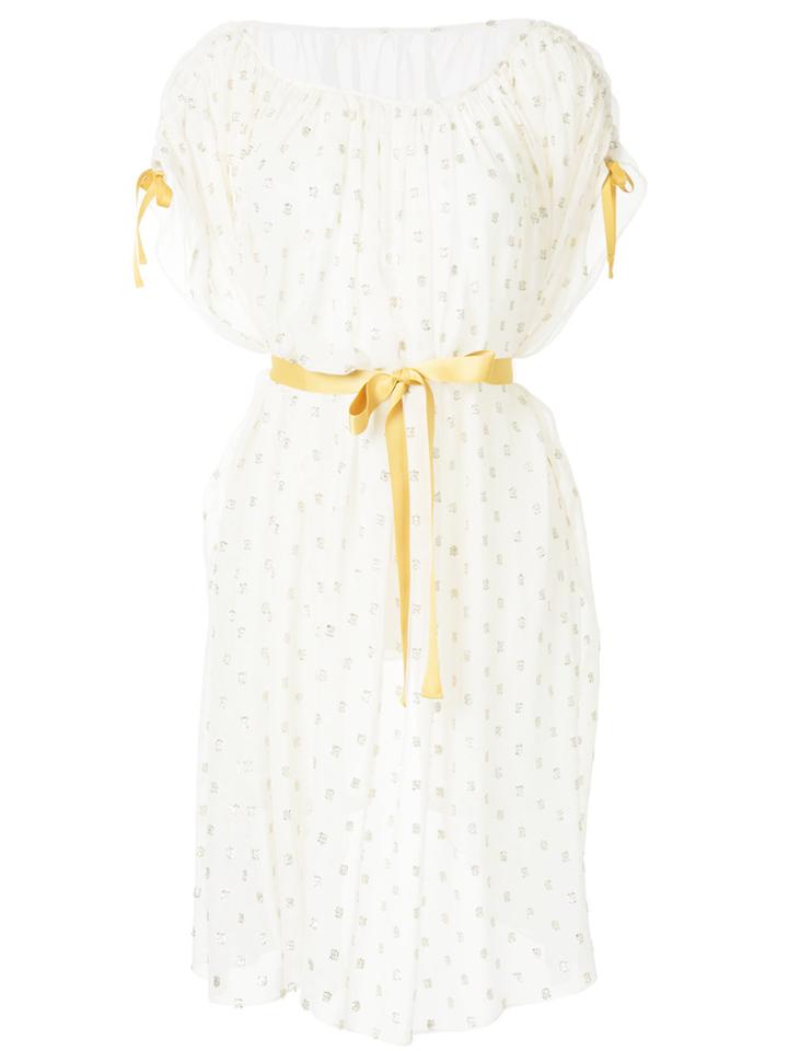 Han Ahn Soon Draped Sleeve Short Dress - Blue