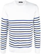 Loveless Striped Contrast Sweater - White