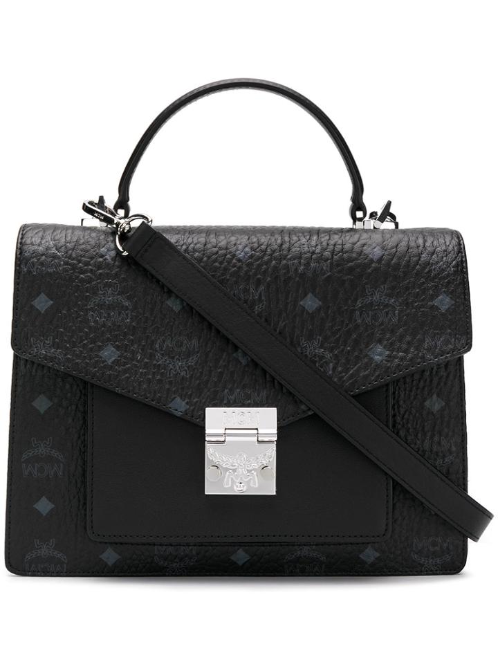 Mcm Patricia Satchel In Visetos - Black