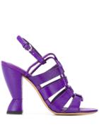 Salvatore Ferragamo Sculptural Heel Sandals - Purple