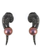 Elise Dray 18kt Black Gold Wing Earrings