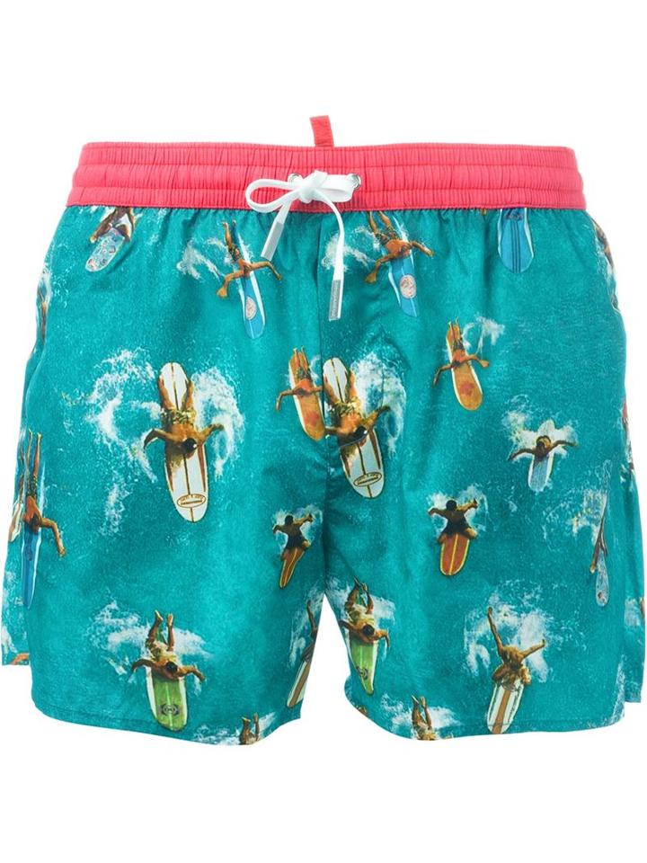 Dsquared2 Beachwear Surfer Print Swim Shorts