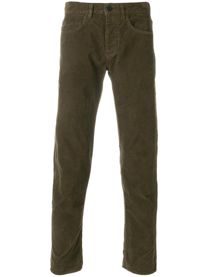Pence Distressed Straight Leg Jeans - Green