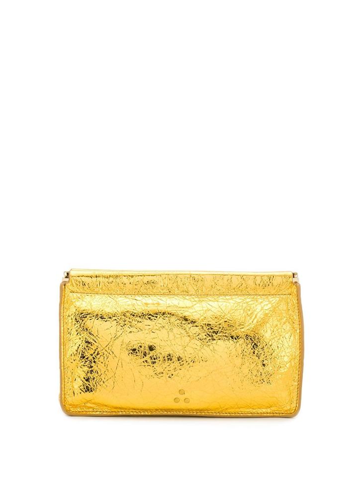 Jérôme Dreyfuss Metalized Clutch Bag - Gold