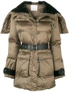 Pinko Belted Padded Jacket - Brown
