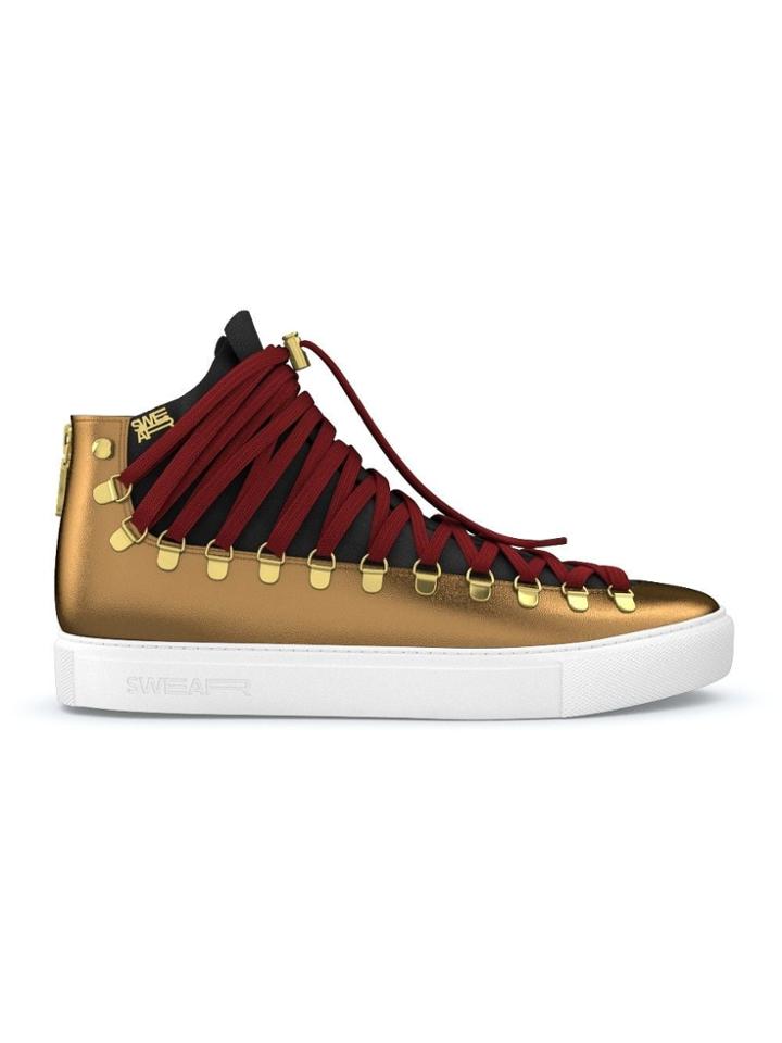Swear Redchurch Mid-top Sneakers - Gold/white/black/red