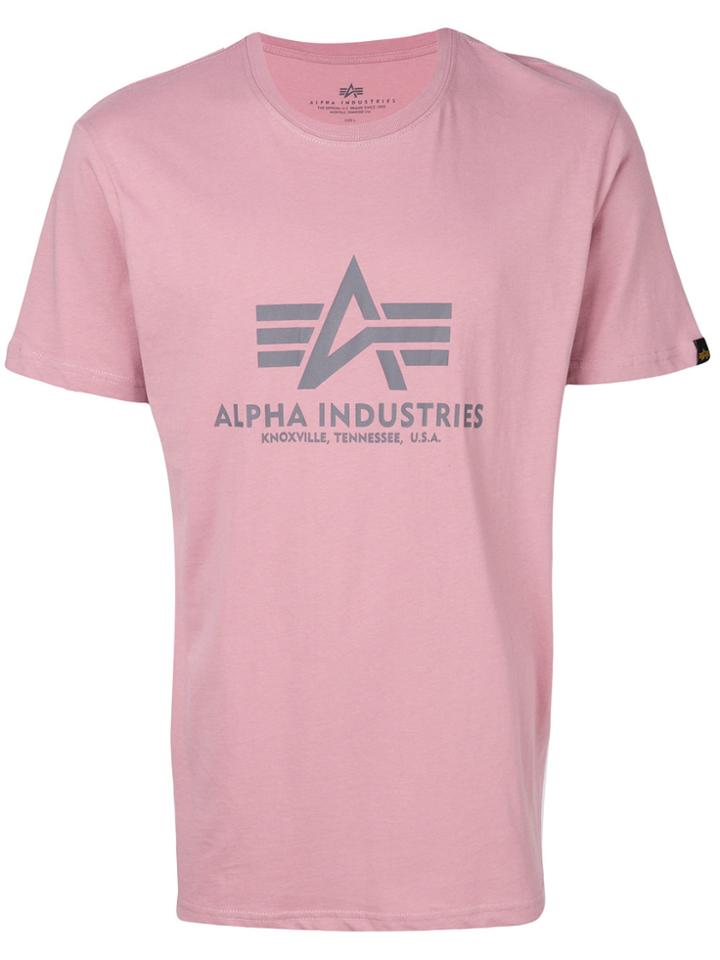 Alpha Industries Logo Print T-shirt - Pink & Purple