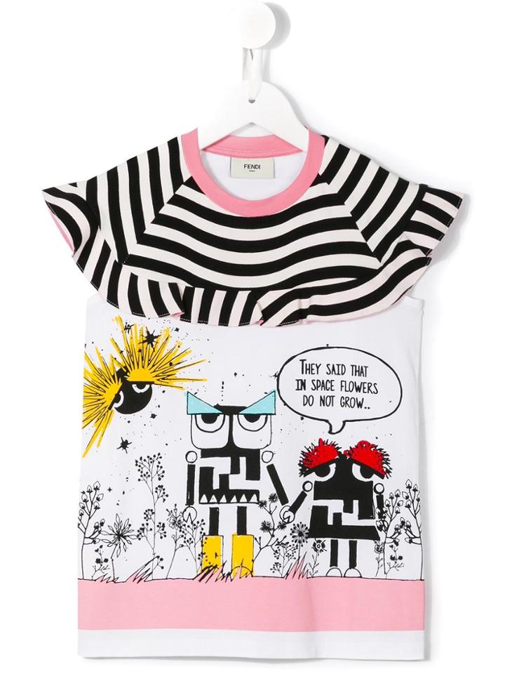 Fendi Kids Monster Robot T-shirt - White