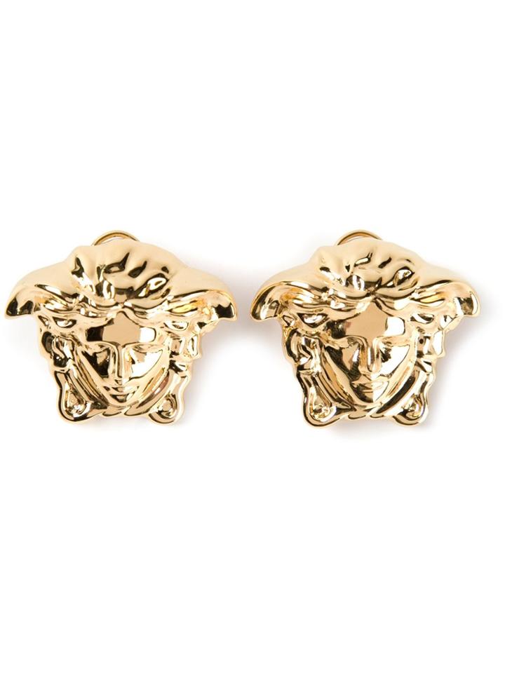 Versace Medusa Head Clip On Earrings - Metallic
