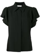 Chloé Puff Sleeved Blouse With Keyhole Detailing - Black