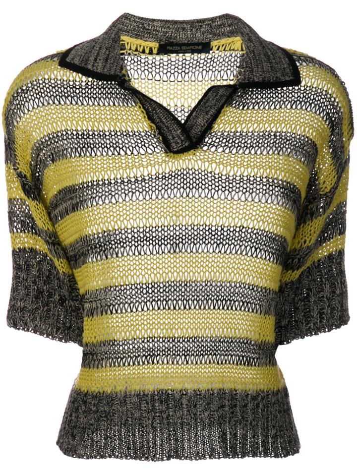 Piazza Sempione Knitted Polo Shirt - Grey