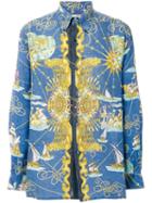 Hermès Pre-owned Columbus Scene Print Shirt - Blue