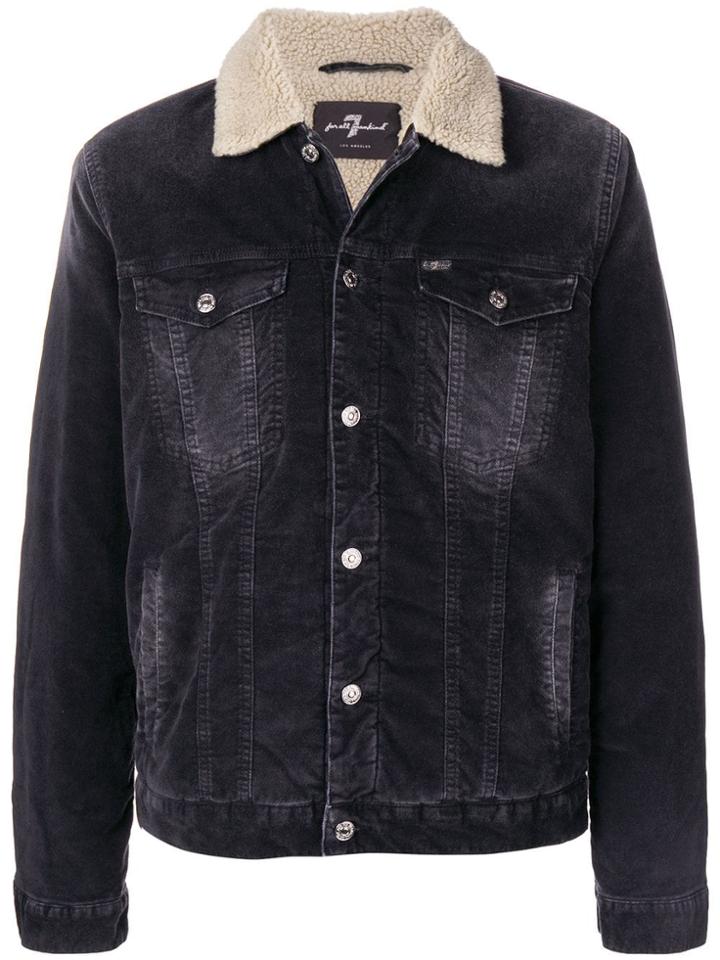7 For All Mankind Velvet Trucker Jacket - Black