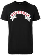 Diesel Logo Applique T-shirt, Men's, Size: Xl, Black, Cotton