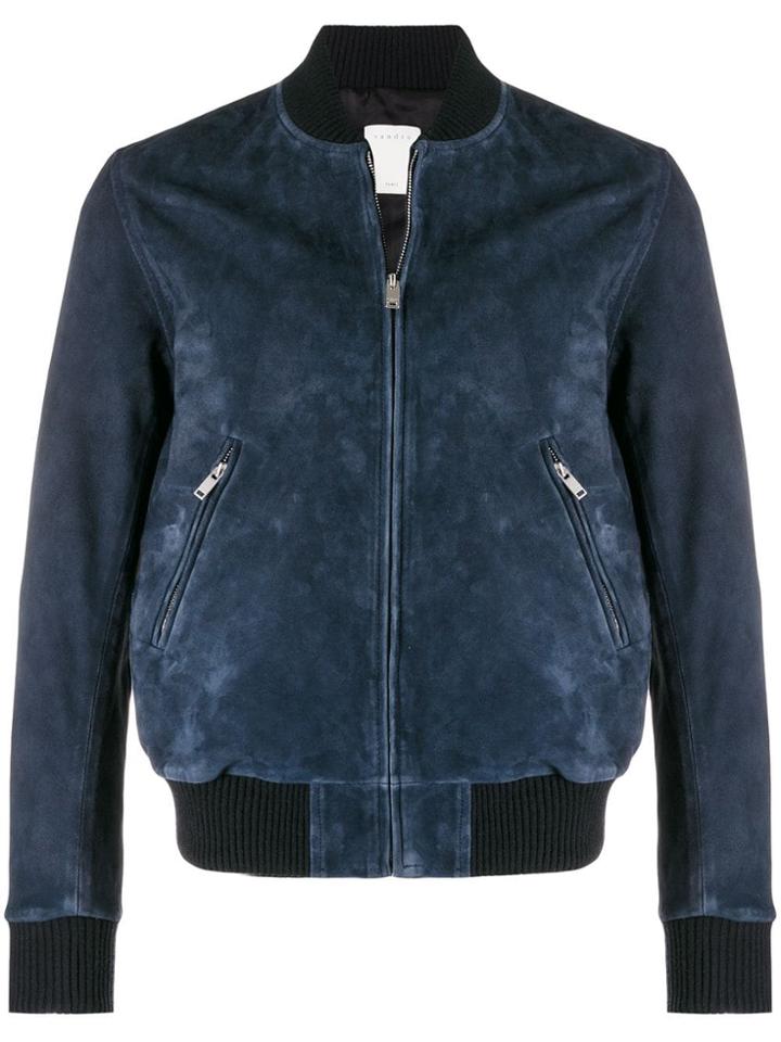 Sandro Paris Classic Bomber Jacket - Blue