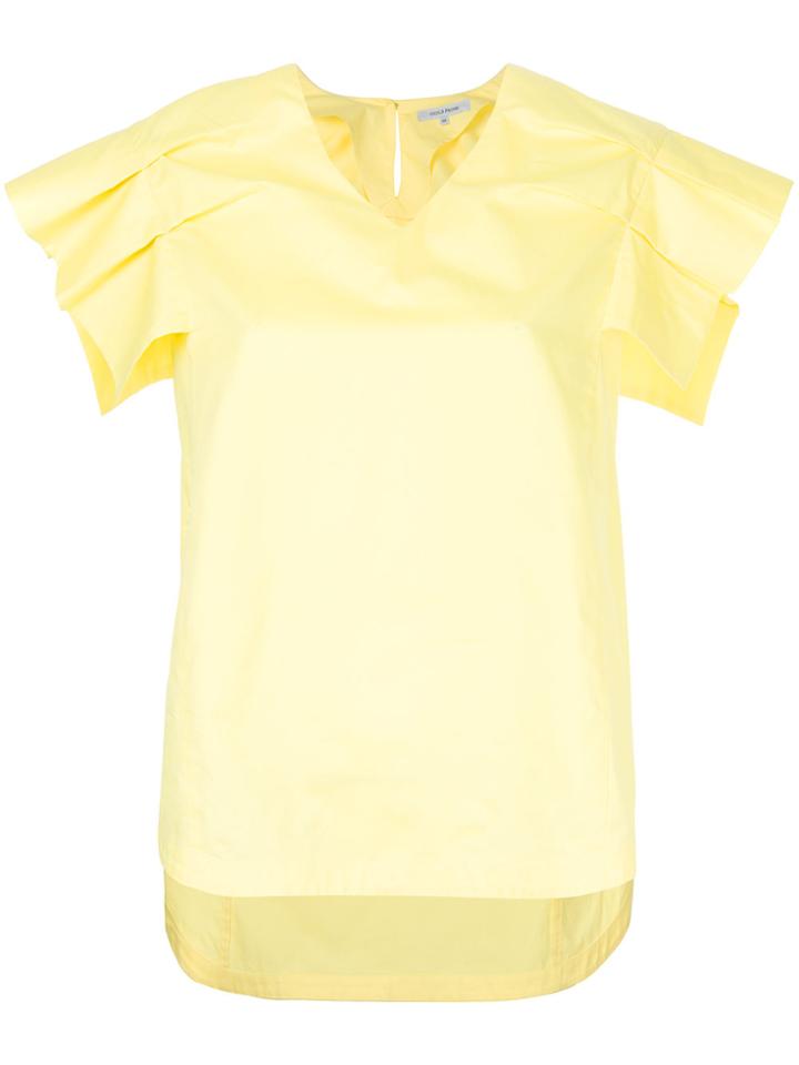 Guild Prime Pleated-sleeve Blouse - Yellow & Orange