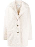 Essentiel Antwerp Tribal Shearling Coat - White