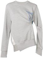 Rokh Asymmetric Slit Sweatshirt - Grey
