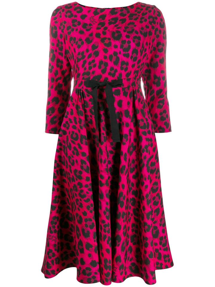 Boutique Moschino Leopard-print A-line Dress - Red