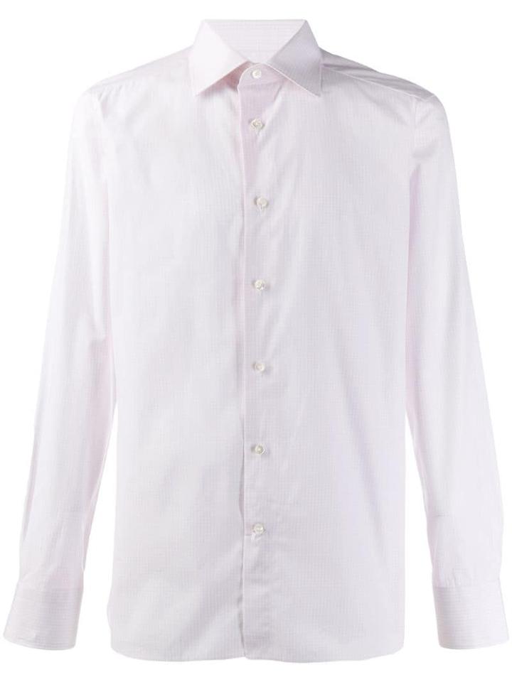 Ermenegildo Zegna Micro Check Shirt - Pink