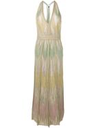 M Missoni Zig-zag Knitted Evening Dress - Neutrals