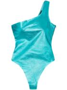 Sprwmn Sprwmn One Shldr Bdysuit Strtch Lthr - Blue