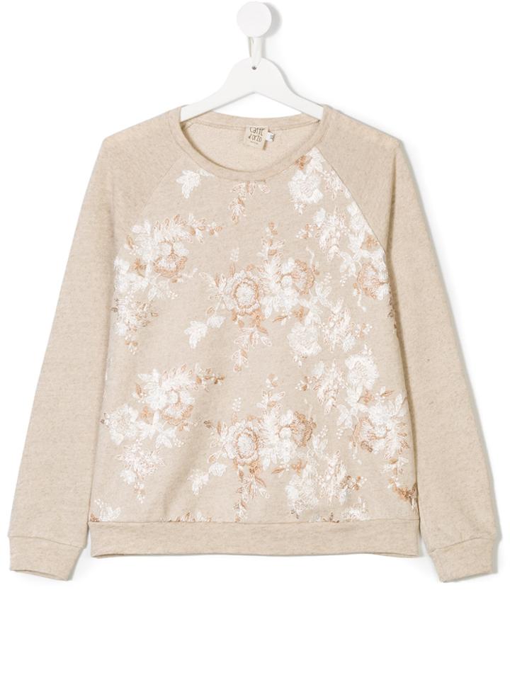 Caffe' D'orzo Teen Simona Lace Panel Sweatshirt - Nude & Neutrals