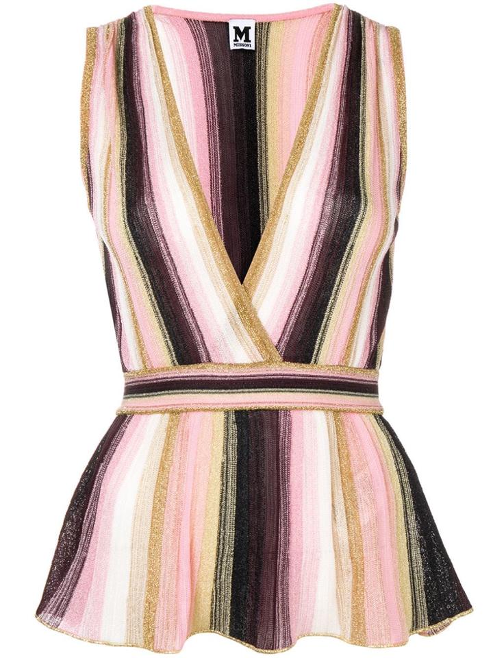 Missoni Striped Peplum Blouse - Gold