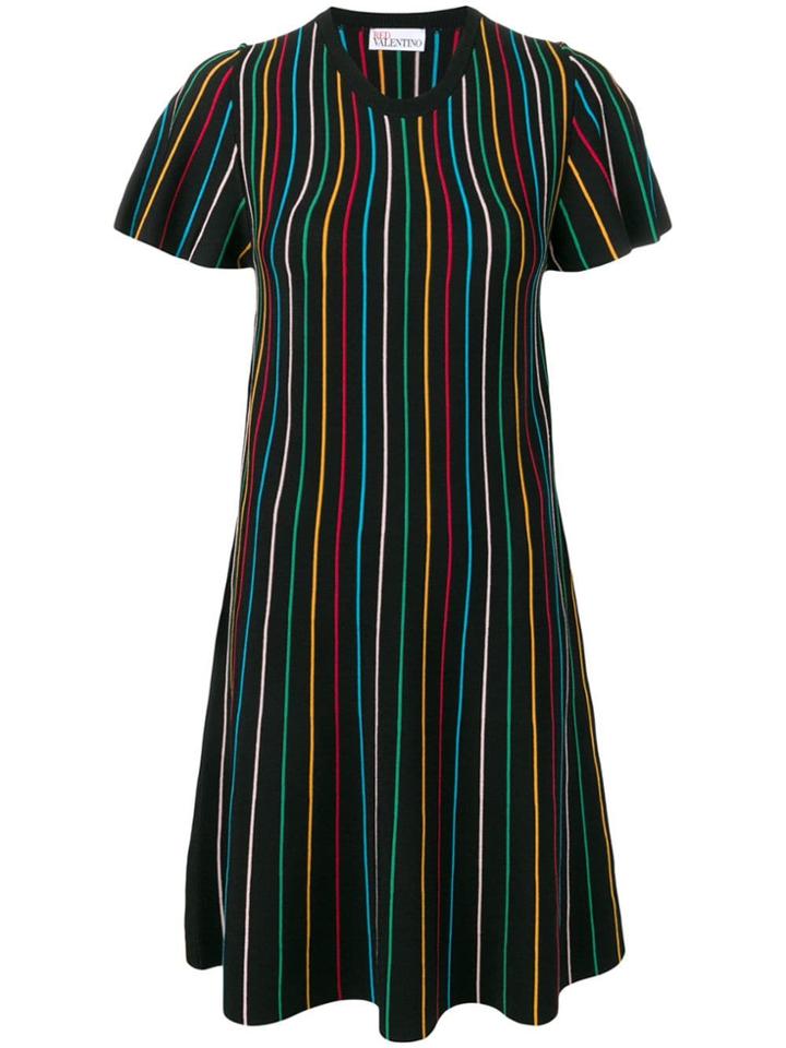 Red Valentino Contrast Stripe Dress - Black