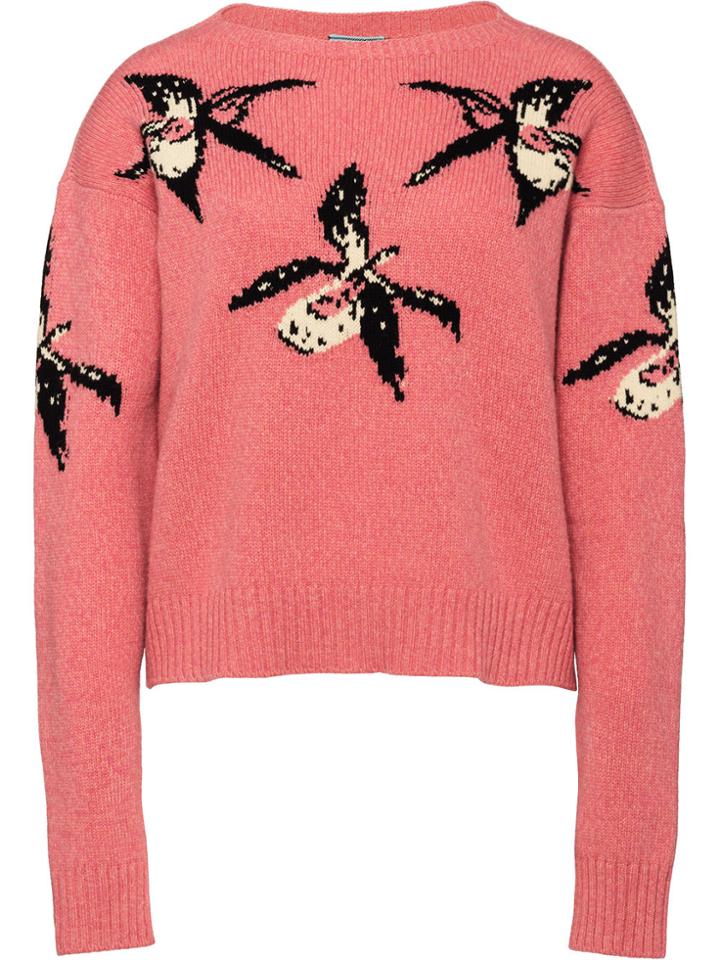 Prada Orchid Intarsia Sweater - Pink & Purple