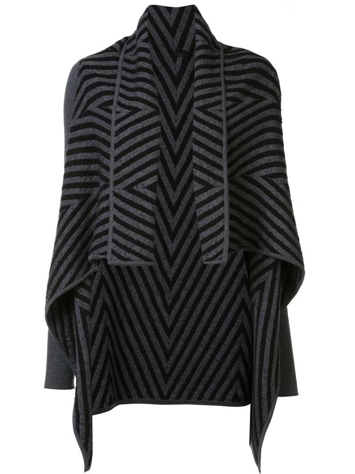 Gareth Pugh Zig-zag Intarsia Cardigan, Women's, Size: Large, Black, Acetate