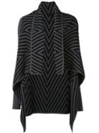 Gareth Pugh Zig-zag Intarsia Cardigan, Women's, Size: Large, Black, Acetate