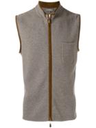 N.peal Zip Up Gilet, Men's, Size: Small, Brown, Suede/cashmere