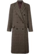 Isabel Marant - 'flint' Checked Overcoat - Women - Cotton/polyester/acetate/virgin Wool - 36, Grey, Cotton/polyester/acetate/virgin Wool