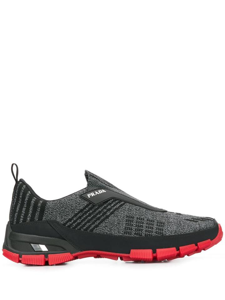 Prada Knitted Sneakers - Black