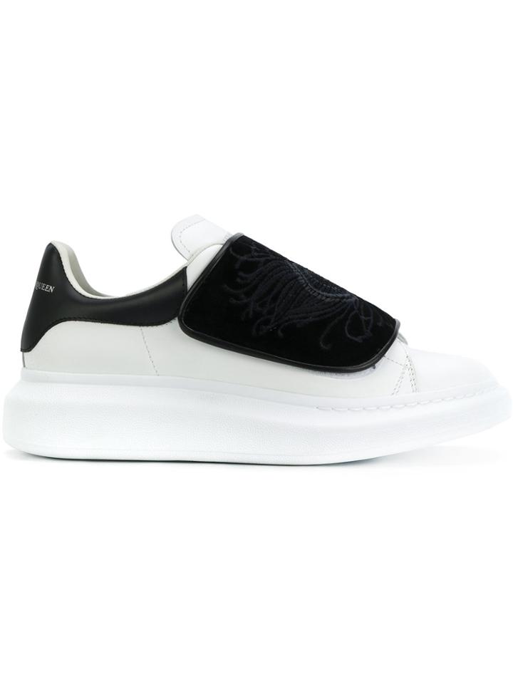 Alexander Mcqueen Oversized Sneakers With Feather Embroidered Strap -