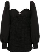 Silvia Astore Sweetheart Neck Ruched Dress - Black