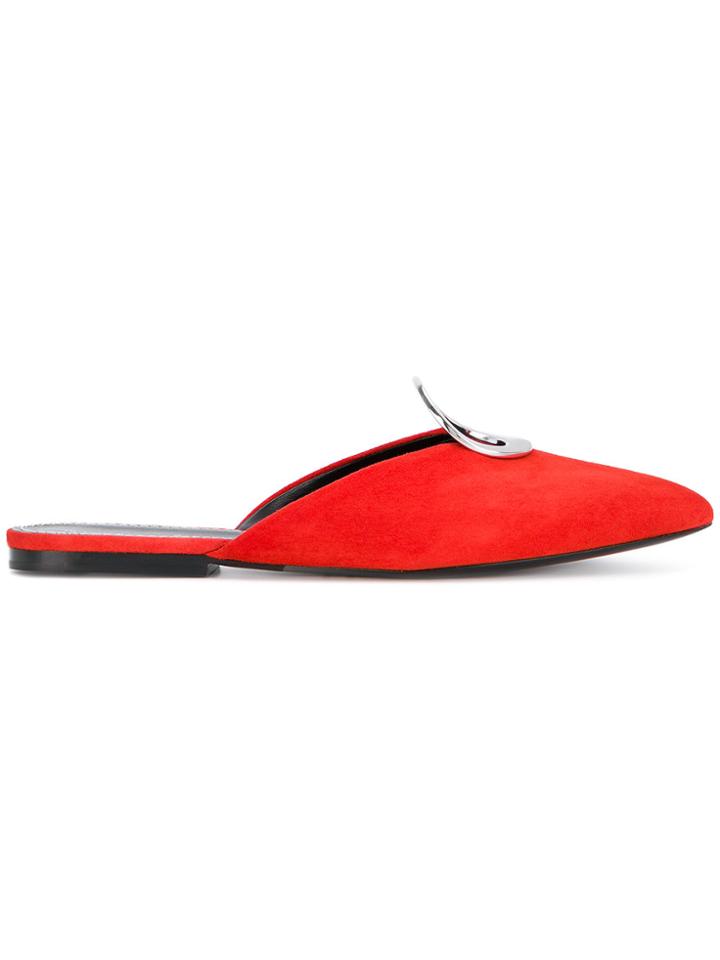 Proenza Schouler Slide Buckled Mules - Red