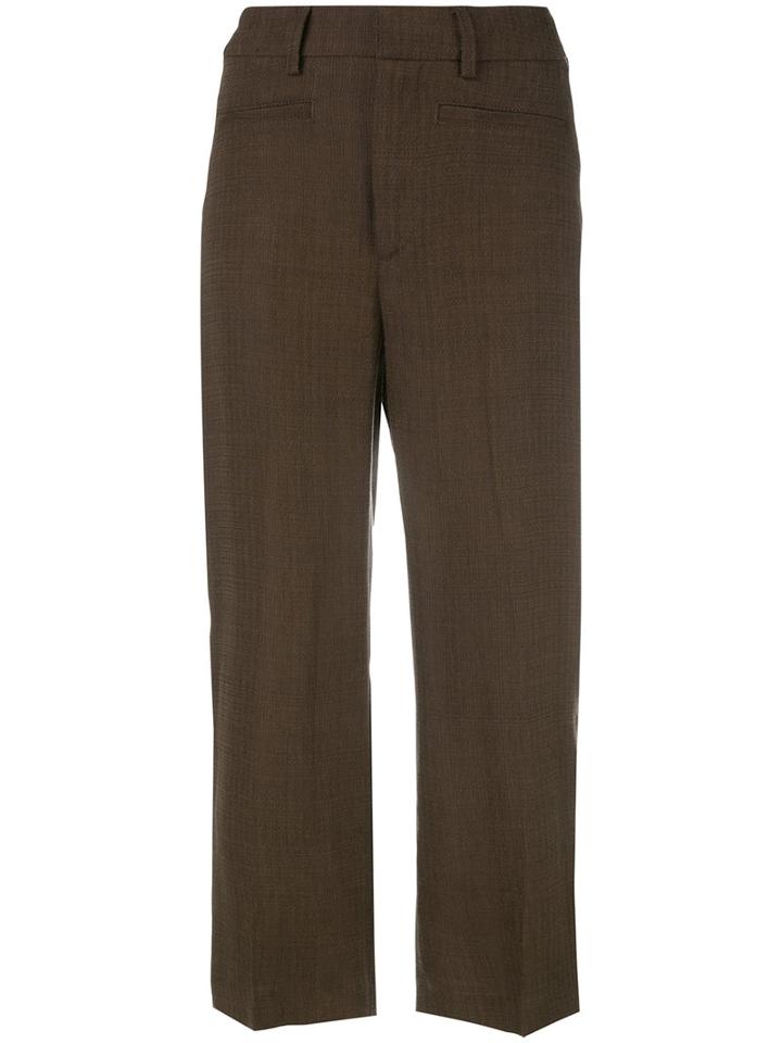 Dondup Cropped Pants, Women's, Size: 44, Brown, Cotton/linen/flax/viscose