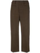Dondup Cropped Pants, Women's, Size: 44, Brown, Cotton/linen/flax/viscose