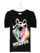 Moschino Kids Spray Paint Silhouette Print T-shirt - Black