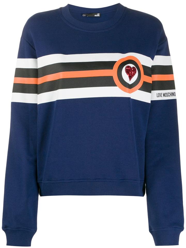 Love Moschino Tricolour Stripe Sweatshirt - Blue