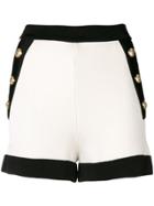 Balmain Side Button Shorts - Nude & Neutrals