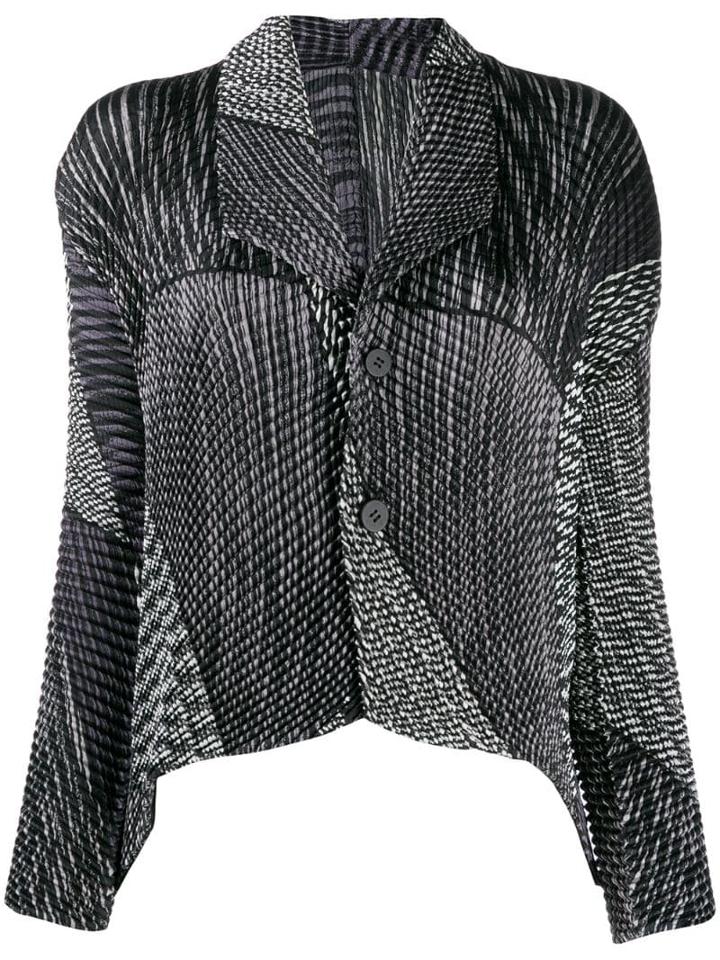 Issey Miyake Pleated Long-sleeve Blouse - Black
