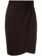 Max Mara Draped Short Skirt - Brown