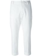 Dsquared2 Cropped Trousers, Women's, Size: 44, White, Cotton/spandex/elastane/polyester